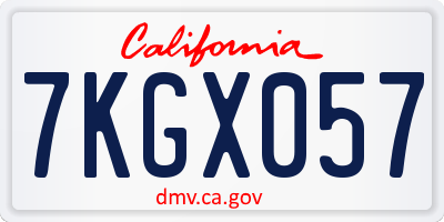 CA license plate 7KGX057