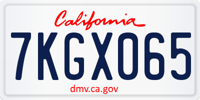 CA license plate 7KGX065