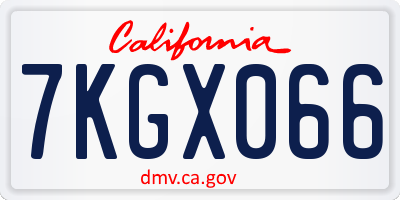 CA license plate 7KGX066