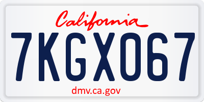 CA license plate 7KGX067