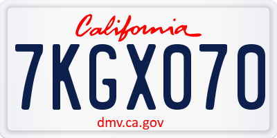 CA license plate 7KGX070
