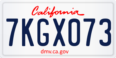 CA license plate 7KGX073