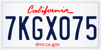 CA license plate 7KGX075