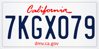 CA license plate 7KGX079