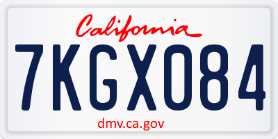 CA license plate 7KGX084
