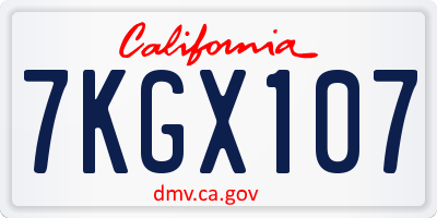 CA license plate 7KGX107