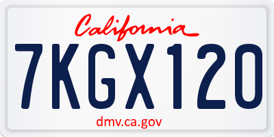 CA license plate 7KGX120