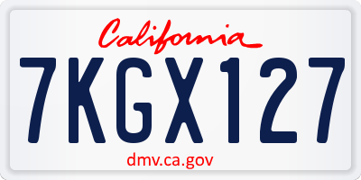 CA license plate 7KGX127