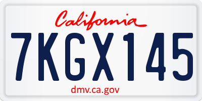 CA license plate 7KGX145