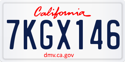 CA license plate 7KGX146