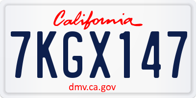 CA license plate 7KGX147