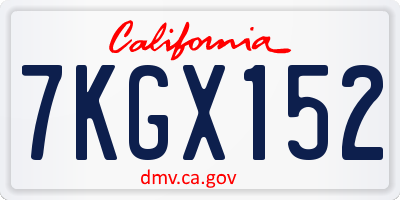 CA license plate 7KGX152