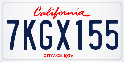 CA license plate 7KGX155
