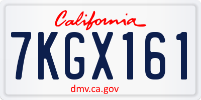 CA license plate 7KGX161