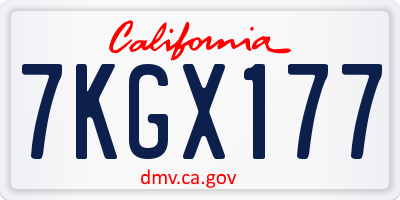 CA license plate 7KGX177