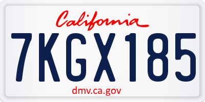 CA license plate 7KGX185