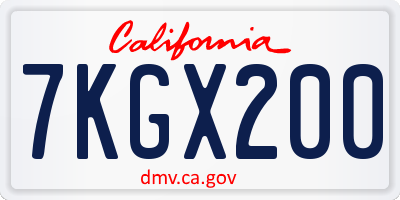 CA license plate 7KGX200