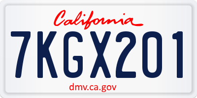 CA license plate 7KGX201