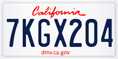 CA license plate 7KGX204