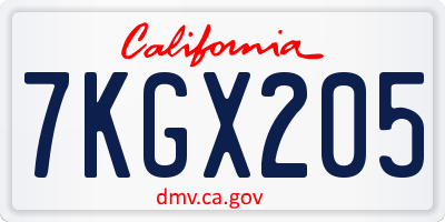 CA license plate 7KGX205