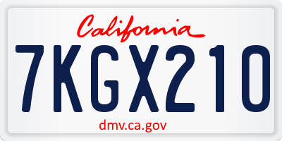 CA license plate 7KGX210