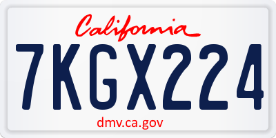CA license plate 7KGX224