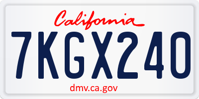 CA license plate 7KGX240