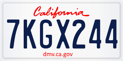 CA license plate 7KGX244