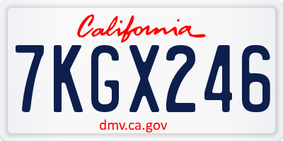 CA license plate 7KGX246