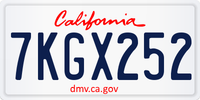 CA license plate 7KGX252