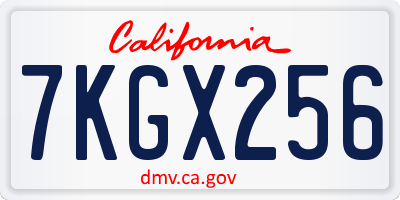 CA license plate 7KGX256