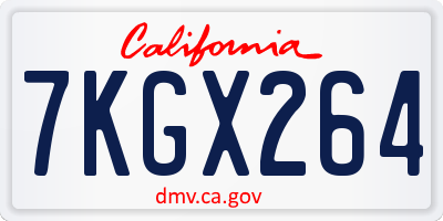 CA license plate 7KGX264