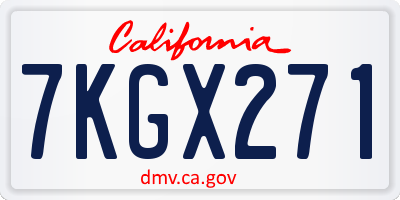 CA license plate 7KGX271