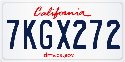 CA license plate 7KGX272