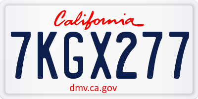 CA license plate 7KGX277
