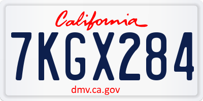 CA license plate 7KGX284