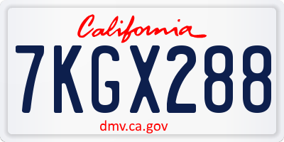 CA license plate 7KGX288