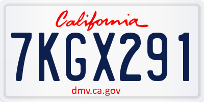 CA license plate 7KGX291