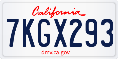 CA license plate 7KGX293