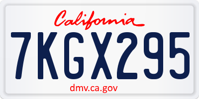 CA license plate 7KGX295