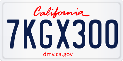 CA license plate 7KGX300