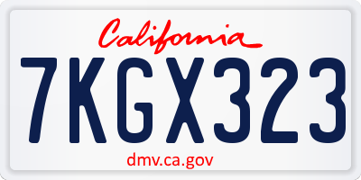 CA license plate 7KGX323