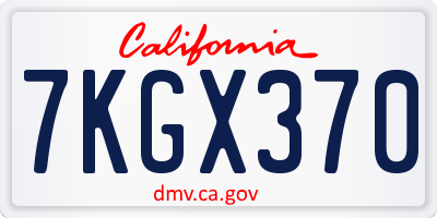 CA license plate 7KGX370