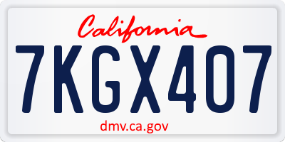 CA license plate 7KGX407
