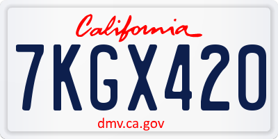 CA license plate 7KGX420