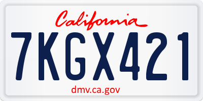 CA license plate 7KGX421