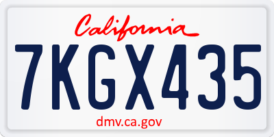 CA license plate 7KGX435