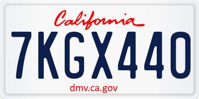 CA license plate 7KGX440