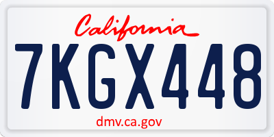 CA license plate 7KGX448