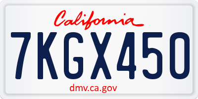 CA license plate 7KGX450